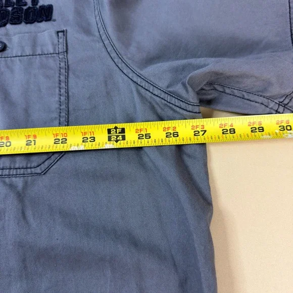 Harley-Davidson Men's XL Shirt Gray ShortSleeve Button Up Embroidered Eagle Back - Picture 4 of 10